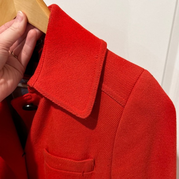 Vintage J. Crew Red Wool Blend Button Front Coat Women's Size 2 Preppy Classic - Picture 10 of 10
